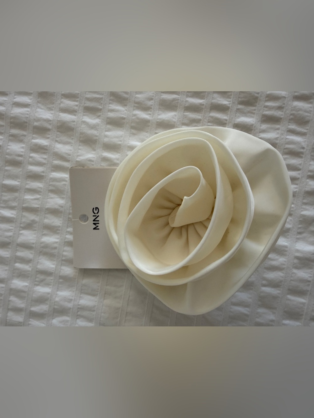 Mango Cream Satin Flower Hair Clip